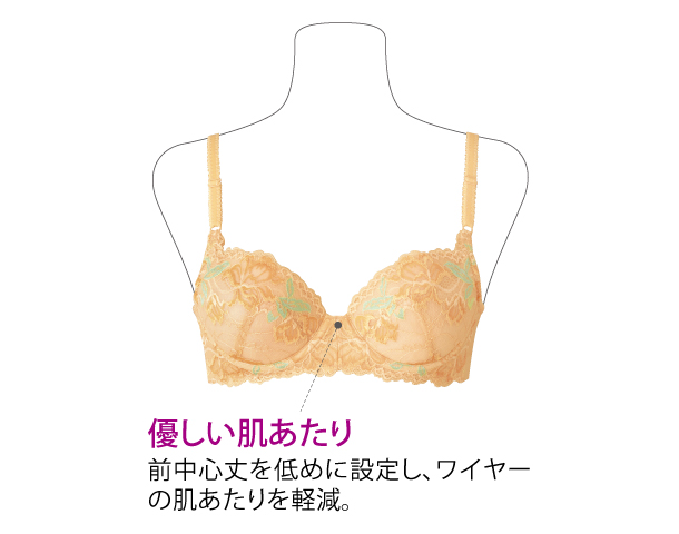 軽やかレースブラジャー（3／4カップ） ＜パレッティ＞ FA222