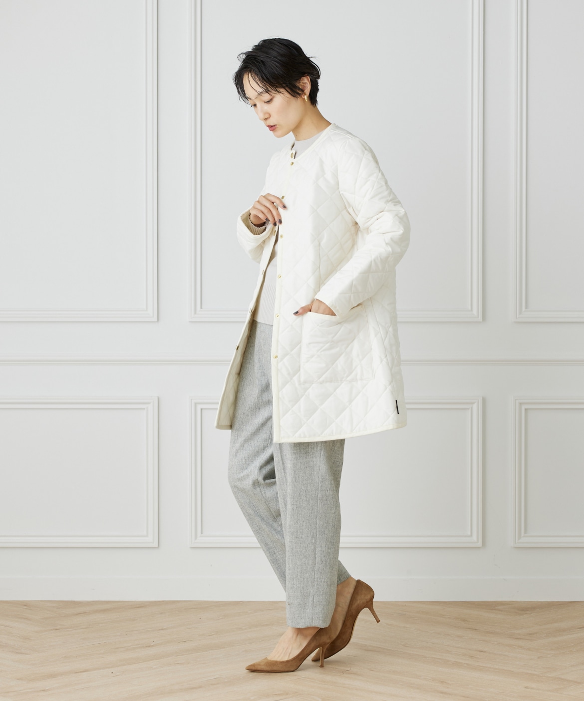 SUPERIOR CLOSET》ノーカラーキルティングジャケット