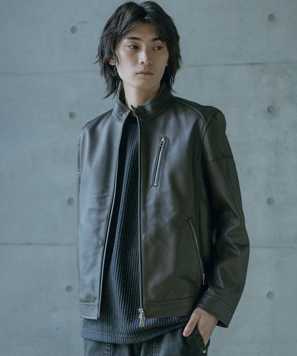 SHEEP LEATHER/シープレザー シングルライダースジャケット｜メンズ