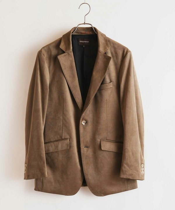 ストレッチフェイクスエードテーラードジャケット｜メンズファッション