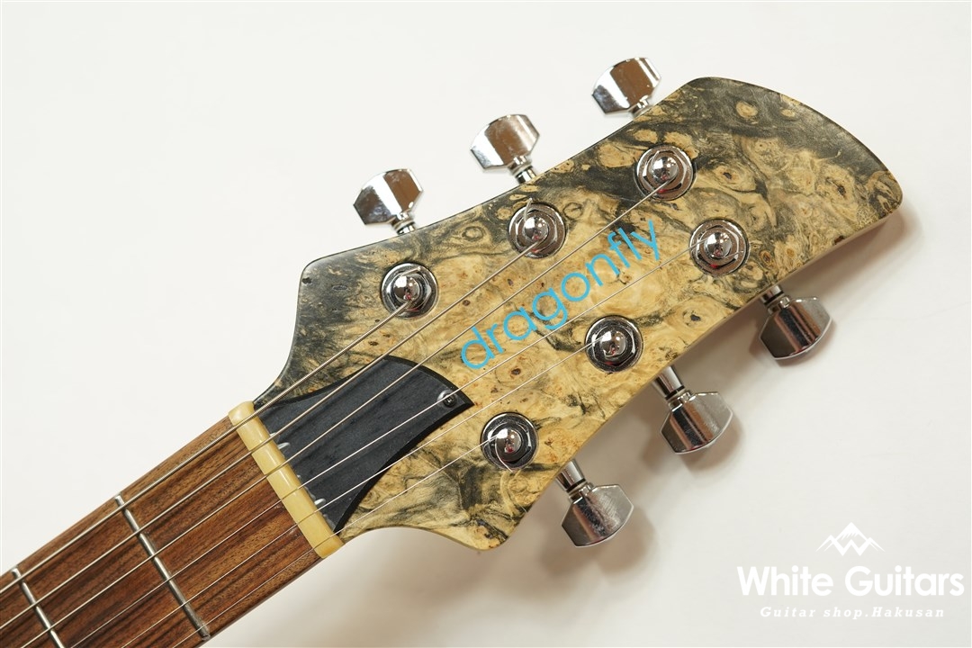 dragonfly MAROON CUSTOM 666 - Buckeye Burl with Resin | White