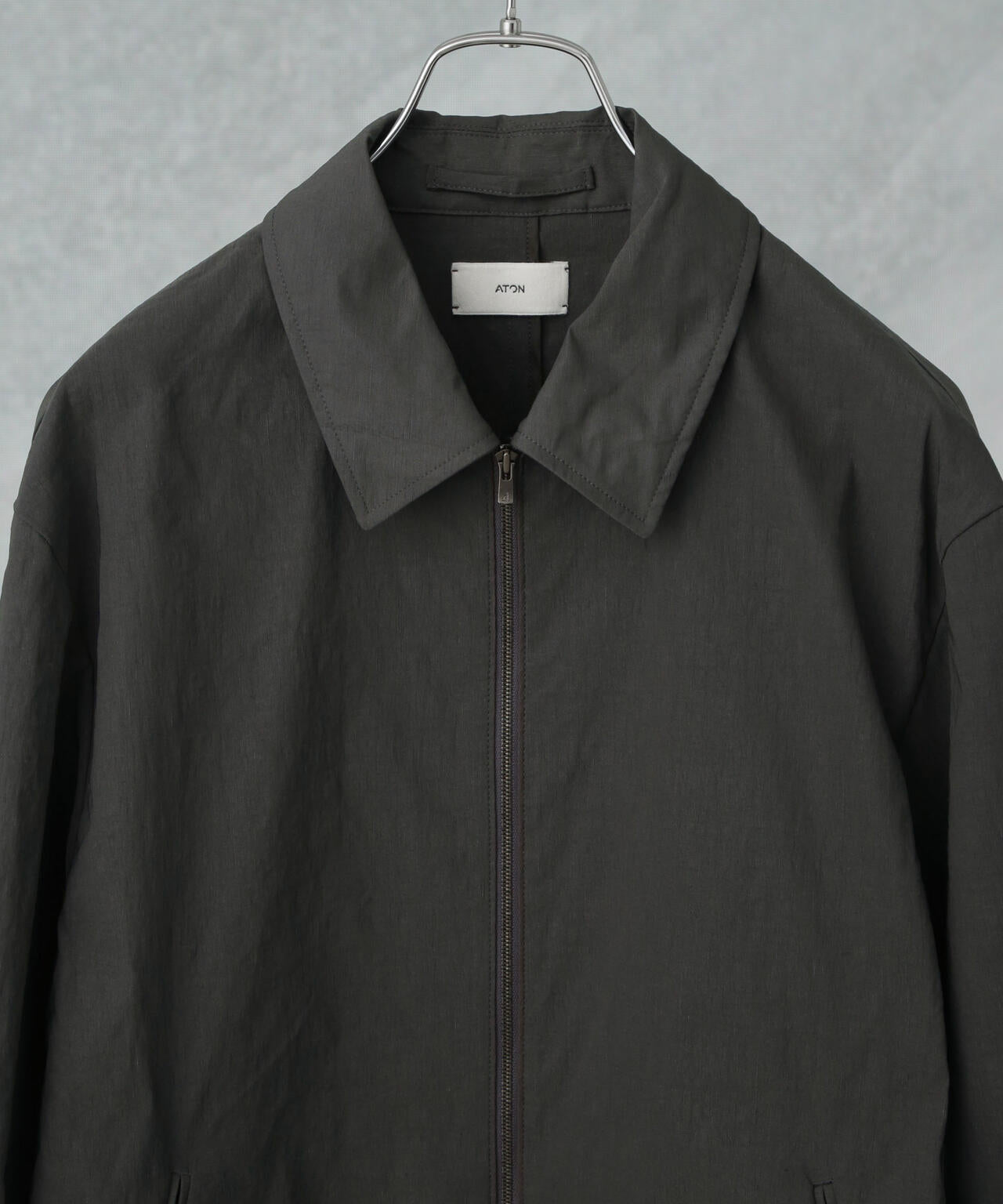 ATON/STRETCH NYLON LINEN ZIP-UP JK
