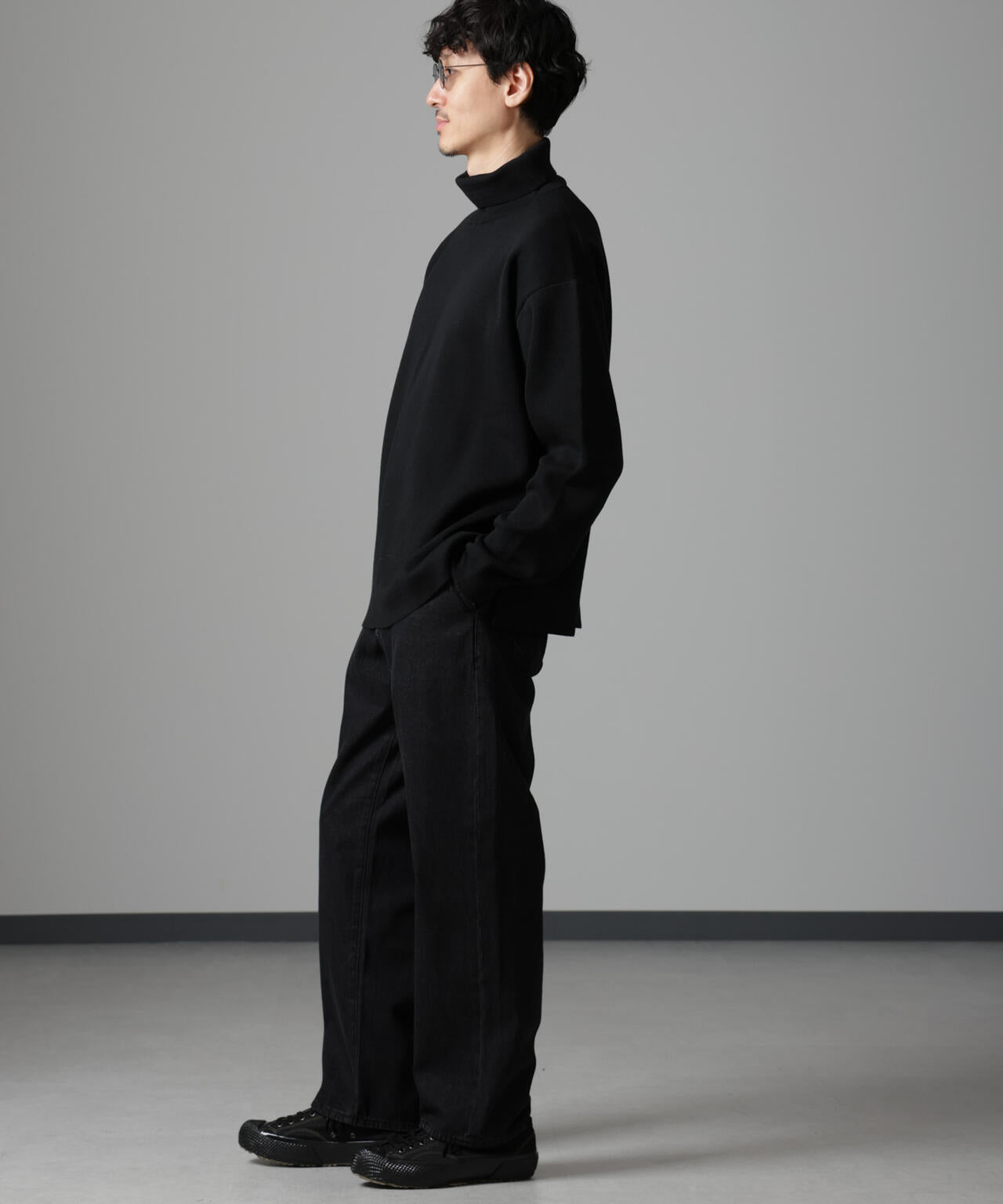 ミラノリブ ワイド タートルネック ニット