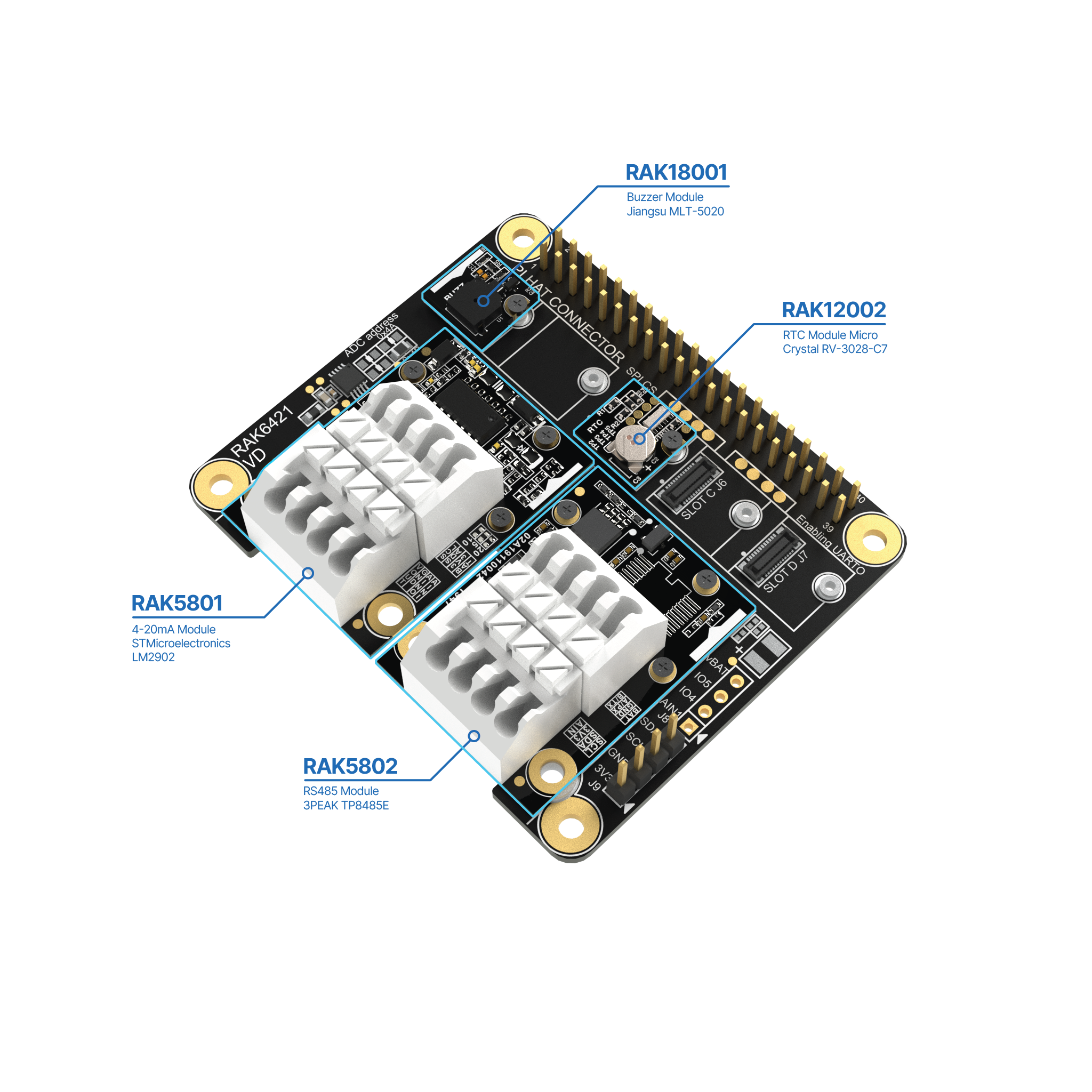Modular Raspberry Pi Hat Adapter Board | RAK6421