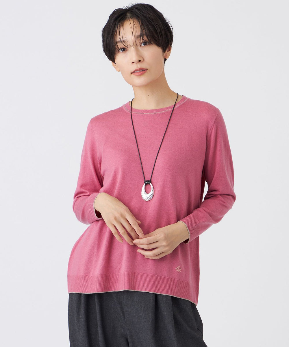 ウォッシャブル】ハイゲージラインニットプルオーバー(トップス)｜EVEX