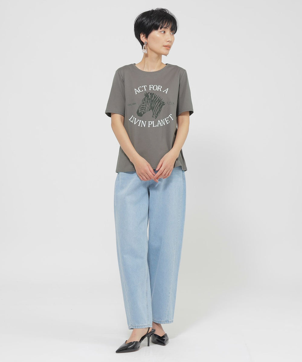 カタログ掲載品】【ウォッシャブル】アニマルロゴプリントカットソー