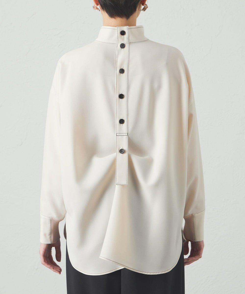着用しわ軽減/吸水速乾】バックボタンブラウス(トップス)｜CAST