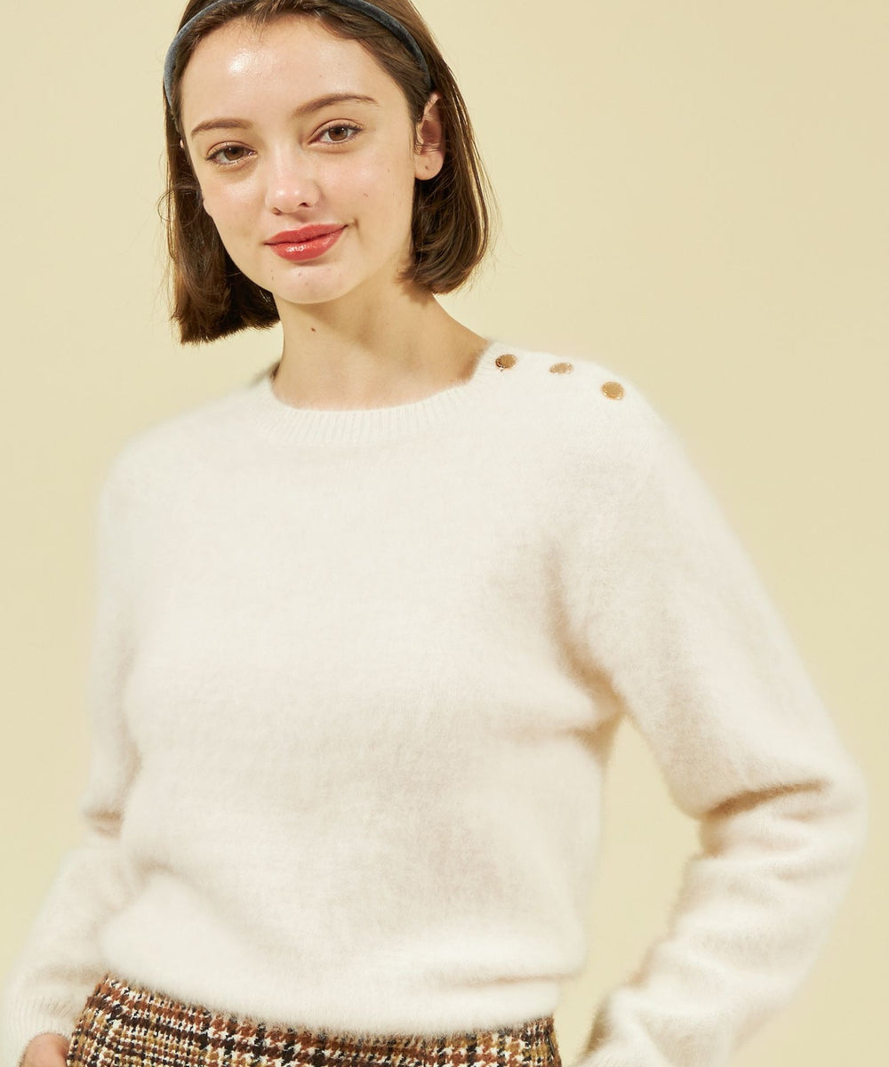 フォックスカシミヤショルダーボタンニット(トップス)｜MACKINTOSH