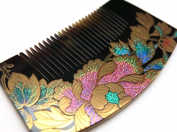 □べっ甲螺鈿金蒔絵櫛｜櫛止め｜今では大変希少な日本の伝統的工芸品