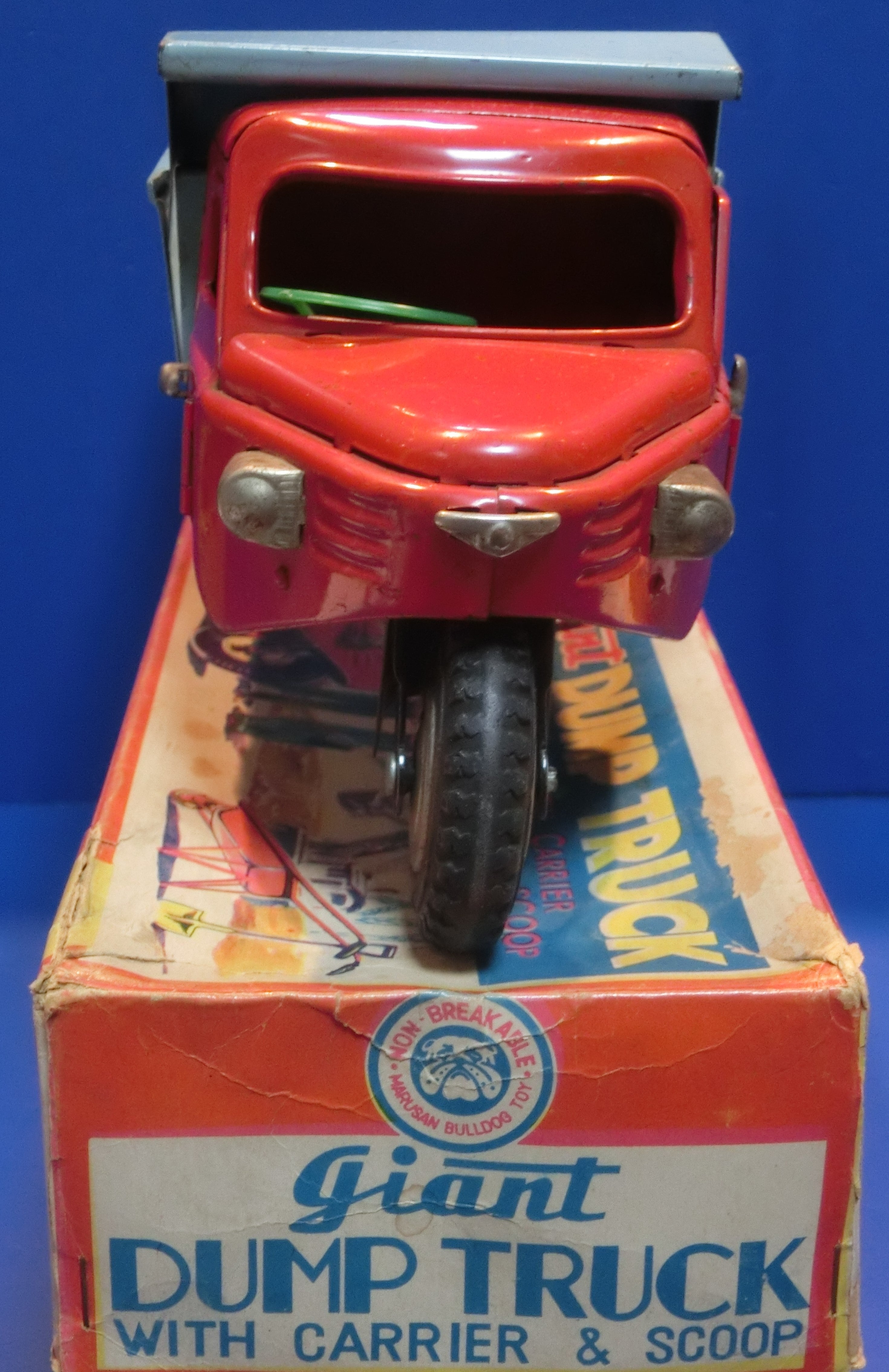 ☆1959年マルサン商店ヂャイアント三輪 大小2種 ～ ブリキ自動車