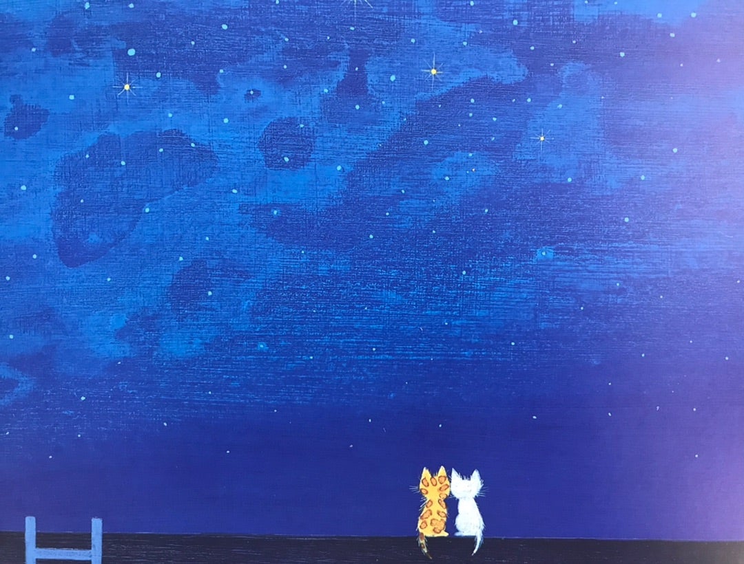 ☆J32☆渡辺あきお「夜空」ポスター マット付き | アートギャラリー