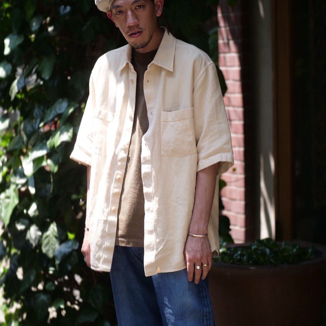 AURALEE WASHI DUCK CANVAS HALF SLEEVED SHIRTS | Belluria