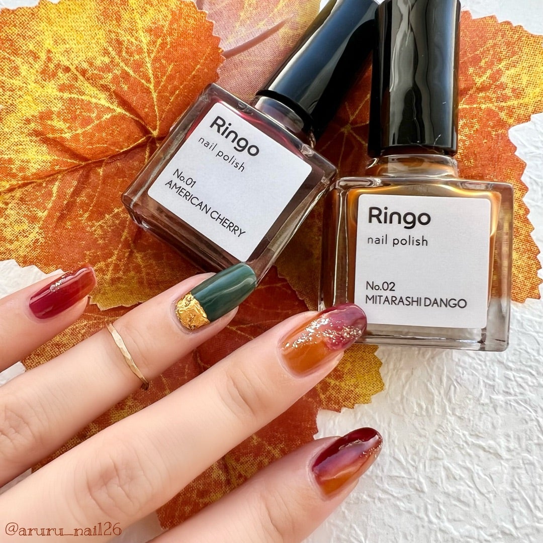 Ringo nail polishでTHE秋な紅葉ニュアンスネイル | あるる⑅ズボラ