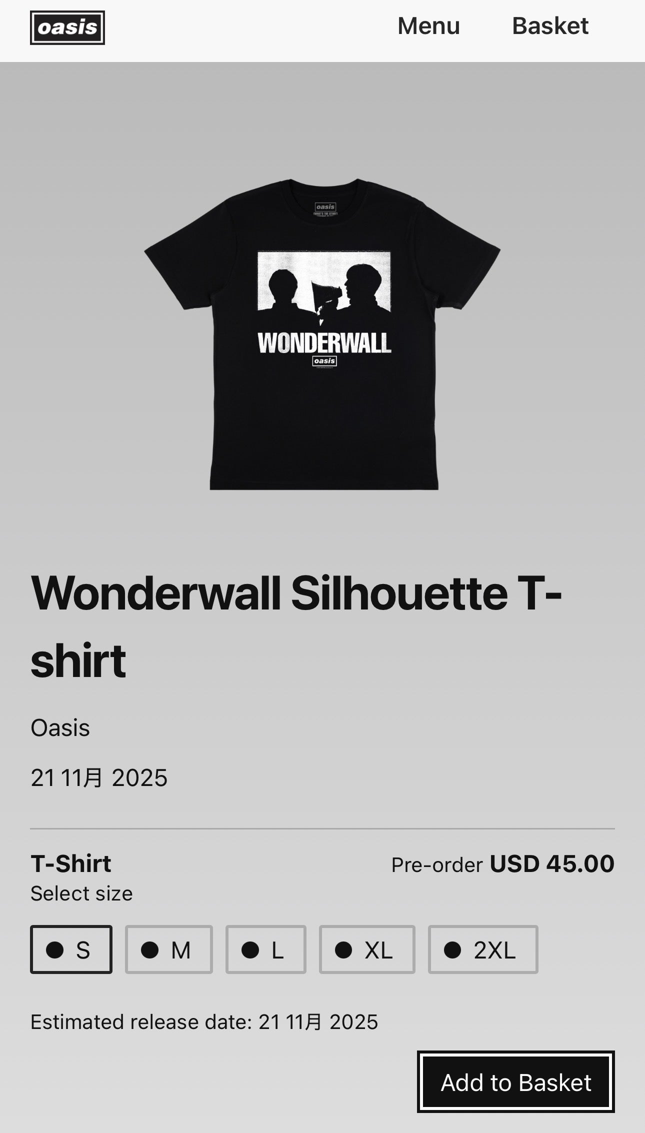 Lightning 2025年12月号 と oasis 「Wnderwall」30周年記念Tee