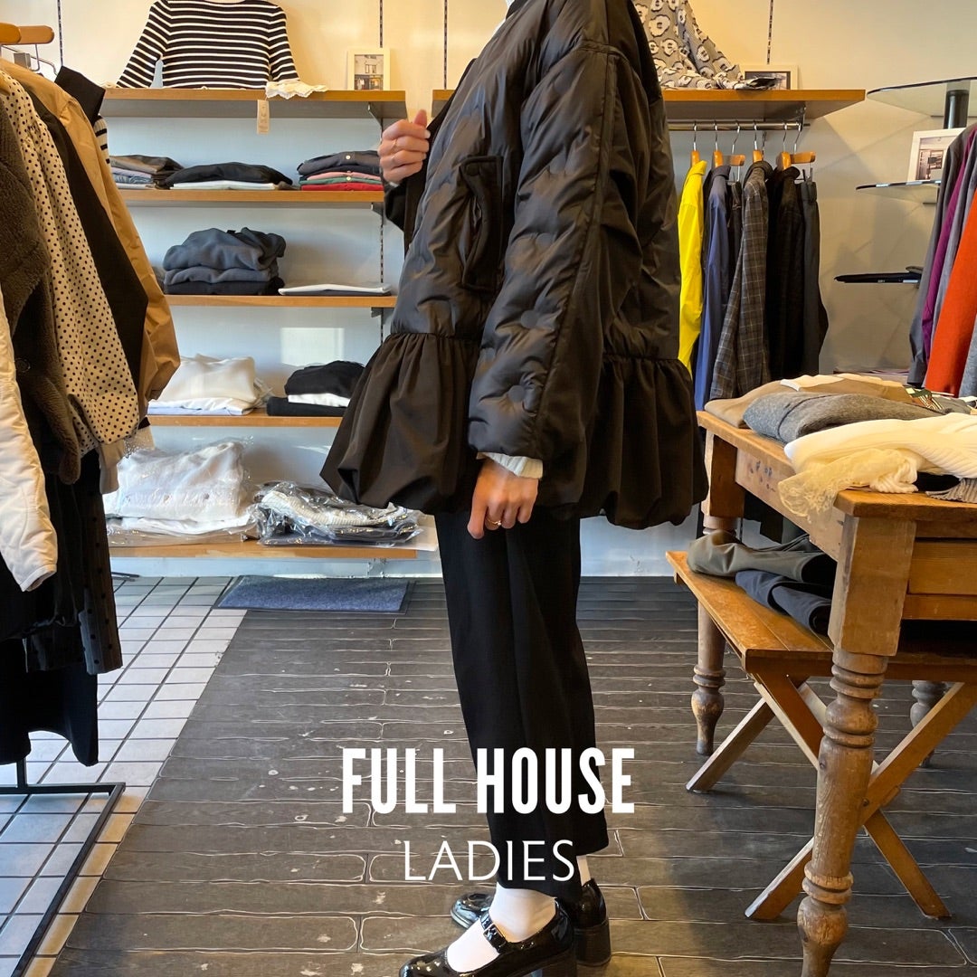 LADIES ヘムギャザードットキルティング中綿フレアコート | FULL HOUSE