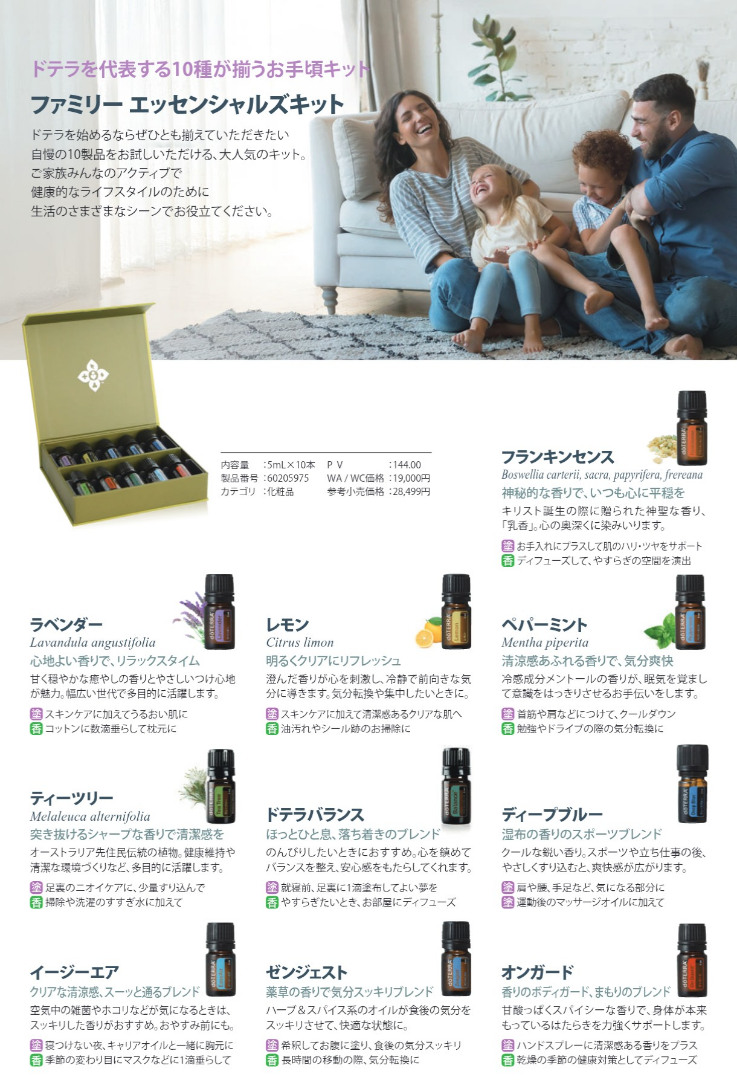 家族をケアするお手軽キット❤️『ファミリーエッセンシャルズキット