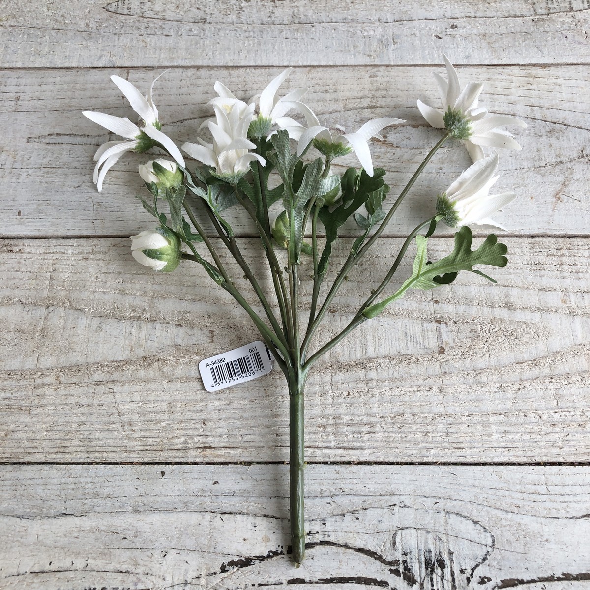 造花】アスカ/フランネルフラワーブッシュ×6 つぼみ×4 #001 ホワイト/A