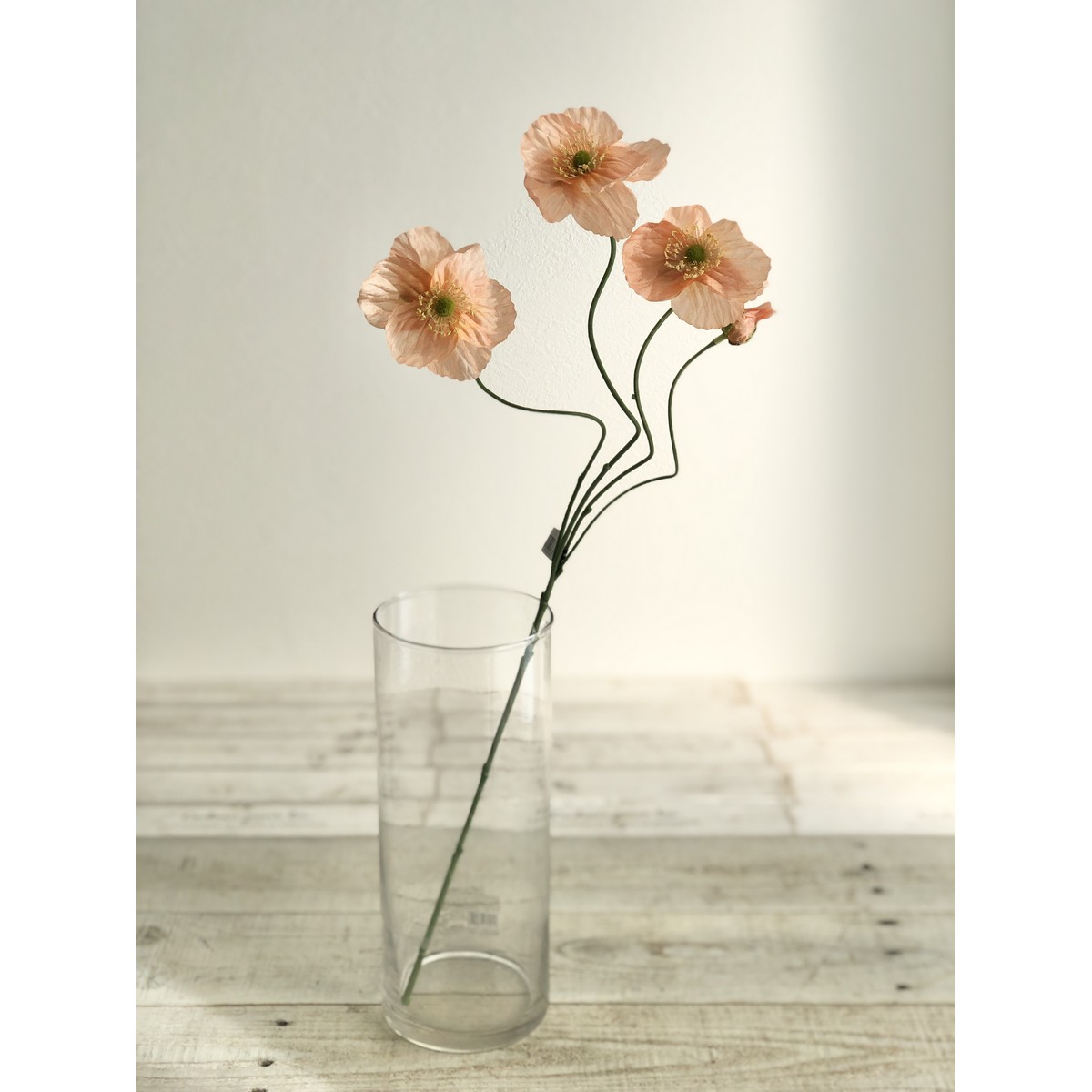 即日☆【造花】アスカ/ポピー×3 つぼみ×1 #004 ピーチ/A-34384-4 - 花