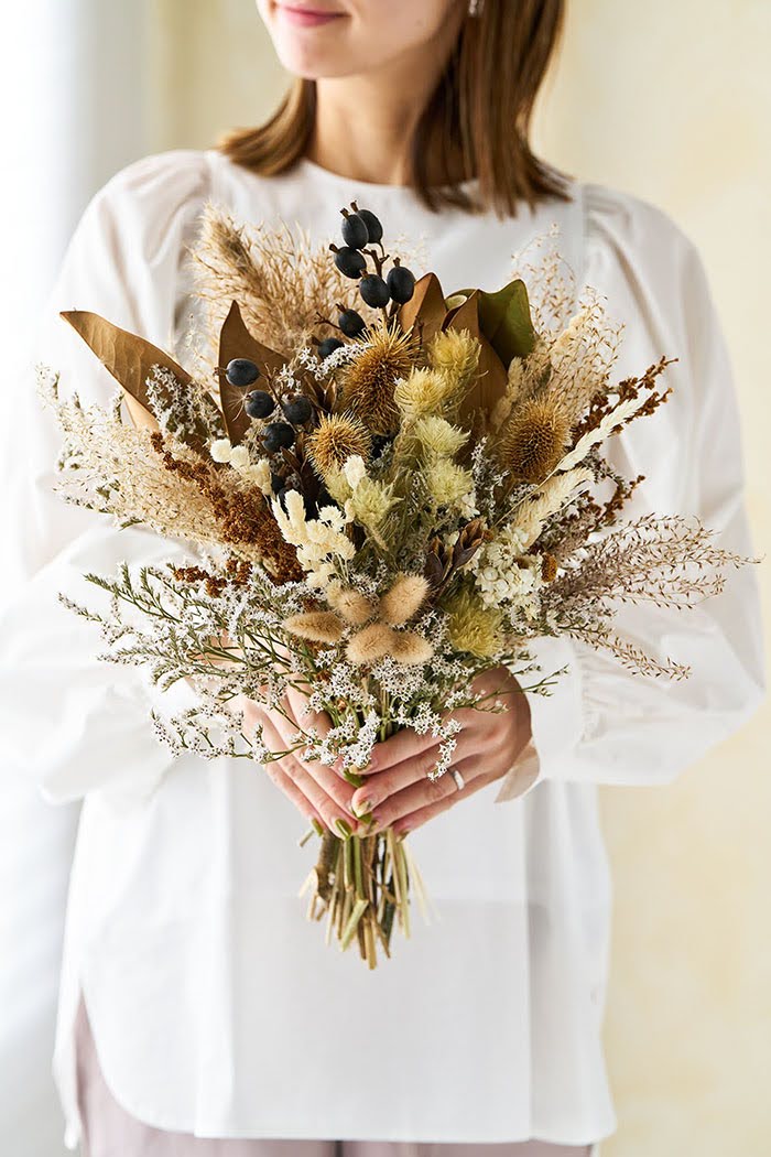 ドライブーケ ホワイトベージュ size:100 #1777｜HanaPrime（ハナ