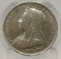 1901年 大英帝国 フローリン銀貨ヴィクトリア女王 PCGS認証 - メルカリ