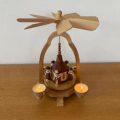 美品】 ドイツ製 クリスマスピラミッド 聖夜の教会 ウィンドミル