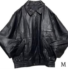 未使用級【vintage】羊革 本革ラムレザーシングルライダースジャケット