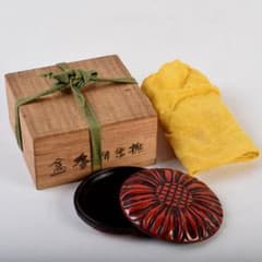 茶道具 剔紅 堆朱 花彫香合 時代箱 V 9267 - メルカリ
