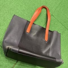 TODS 希少！メンズ レザートートバッグ ブラック オレンジ 中古品