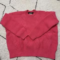 ジユンヤワタナベ ピンク ダイヤモンド模様 ニットセーター 長袖