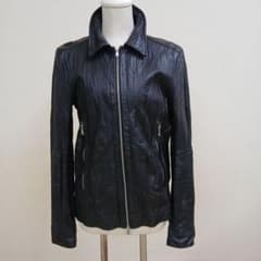 ジャックローズ襟付きシワ加工シングルライダース、サイズ4 - メルカリ