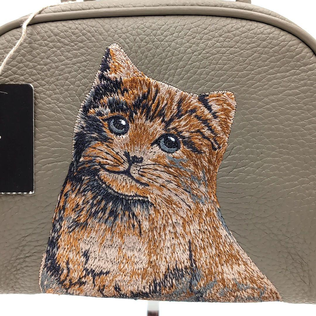 未使用級✨️ イアパピヨネ ねこ刺繍ボストンバッグ 猫刺繍 ミニ