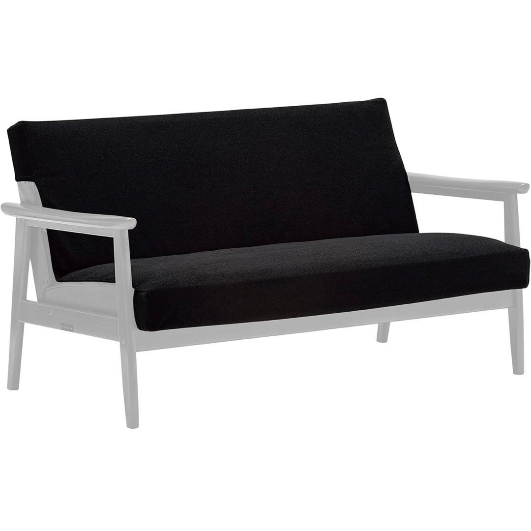 カリモク60 Kチェア 2シーター カバー 抗ウイルス・抗菌 ブラック