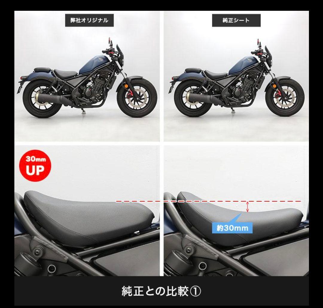 最終値下げです!レブル250(500)フラットシート 約30mmアップ - メルカリ