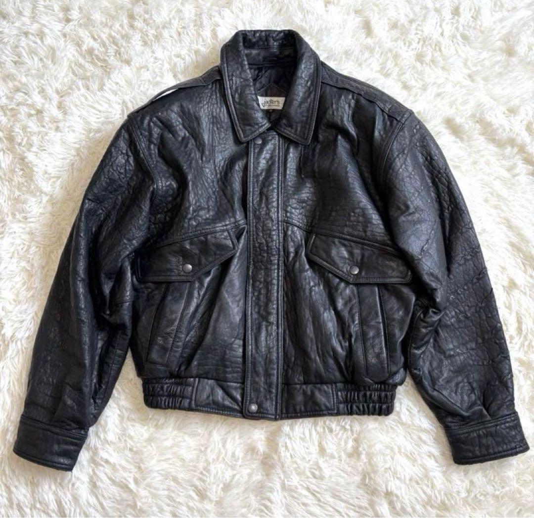 Vintage レザージャケット 　短丈古着 ブラック　M 90 OLD GAP 短丈レザージャケット | ブラック - 札幌 ビンテージ 古着