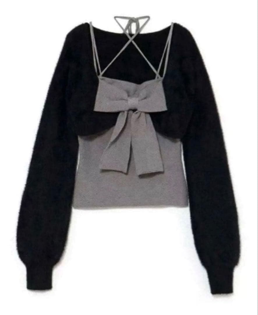 bubbles リボンニットアンサンブル ブラック - メルカリ