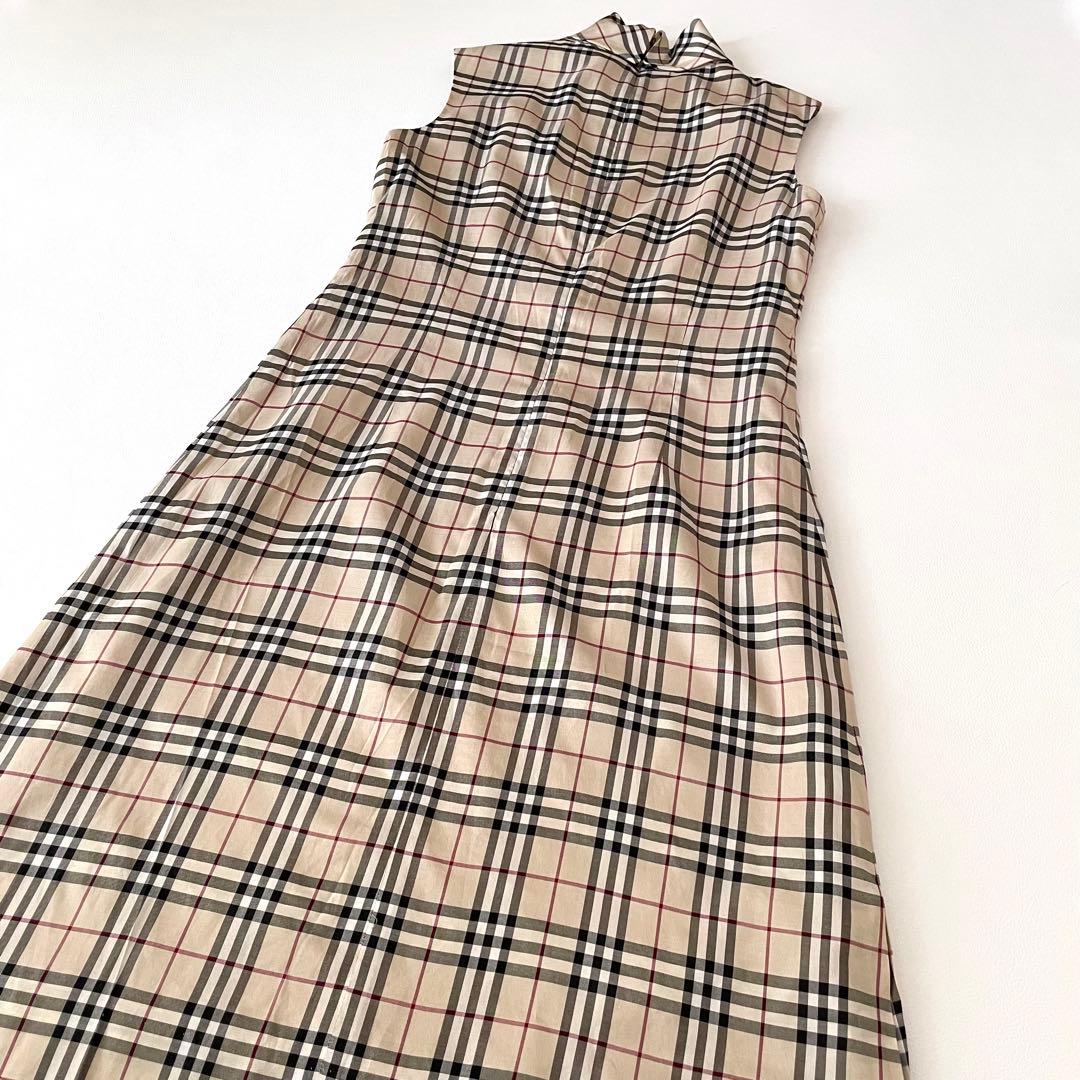 BURBERRY LONDON バーバリー ワンピース チェック柄 絹 シルク混