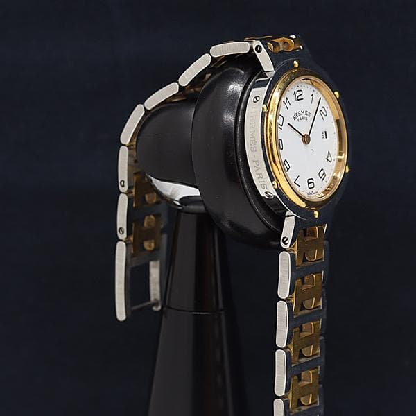 HERMES アナログ時計 シルバー ゴールド