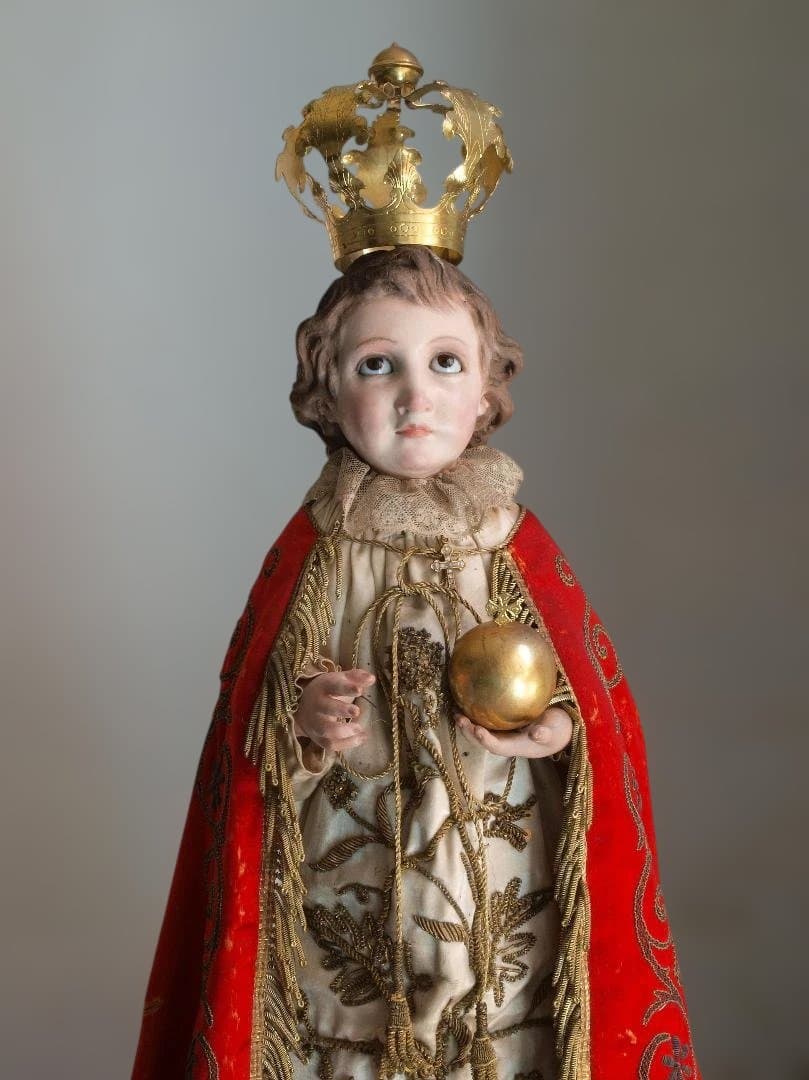プラハの幼子 少年キリスト像 ケージドール 宗教装飾 聖人像宗教芸術/H606