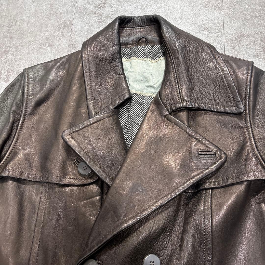 GIORGIO BRATO leather p-coat 48 イタリア製 - メルカリ