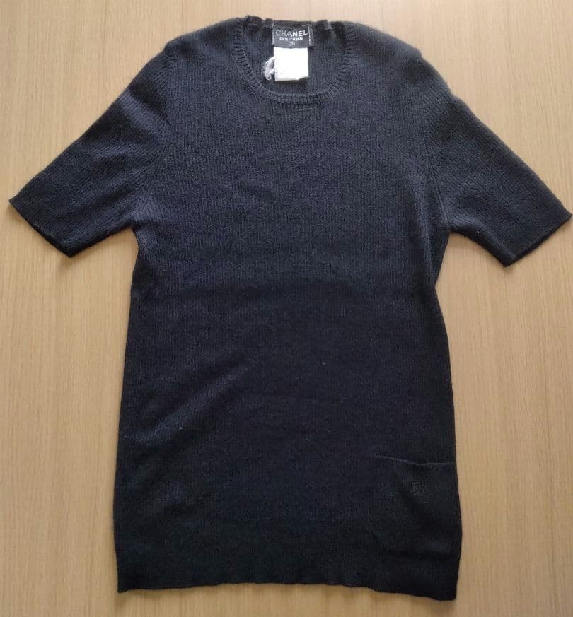 合馬公式アカウント1様 CHANEL 半袖ニット ブラック サイズ44 シャネル