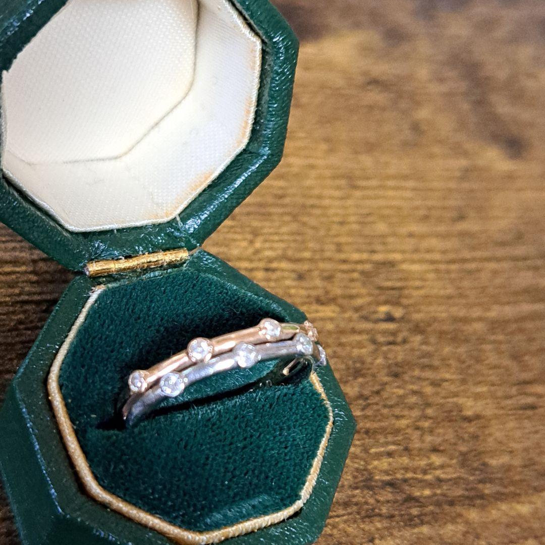 さおり。　ダイアモンド　K18YG. Pt900コンビリング 楽天市場】Pt900/K18YG【0.18ct】ダイヤモンド コンビ リング【送料