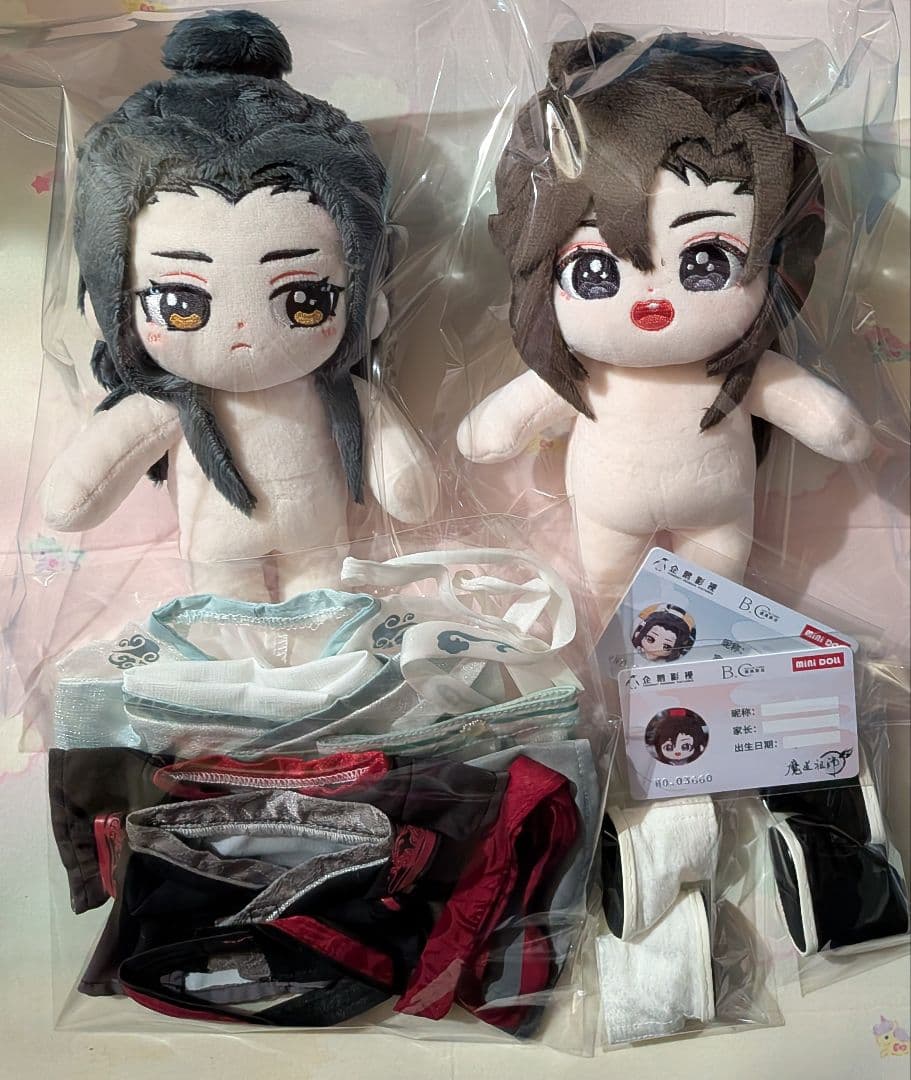 魔道祖師 ぬいぐるみ 20cm minidoll 魏無羨 藍忘機 本体 衣装 minidoll製 魔道祖師 20cm 魏無羨 藍忘機 本体＋馬術衣装 グッズ