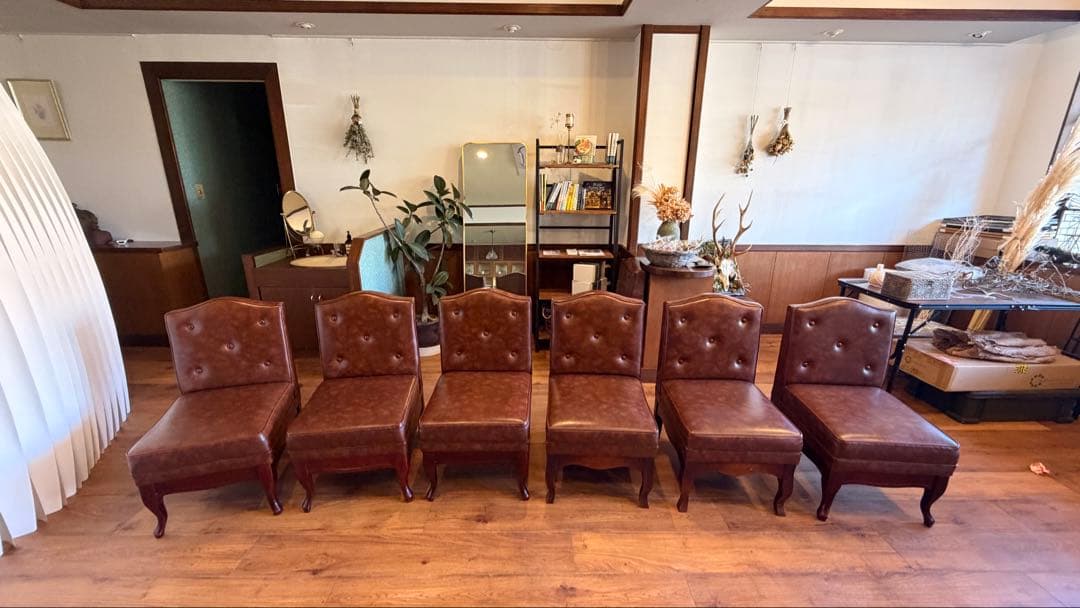 【yqy】アンティーク調レザーチェア 6脚セット引き取り希望