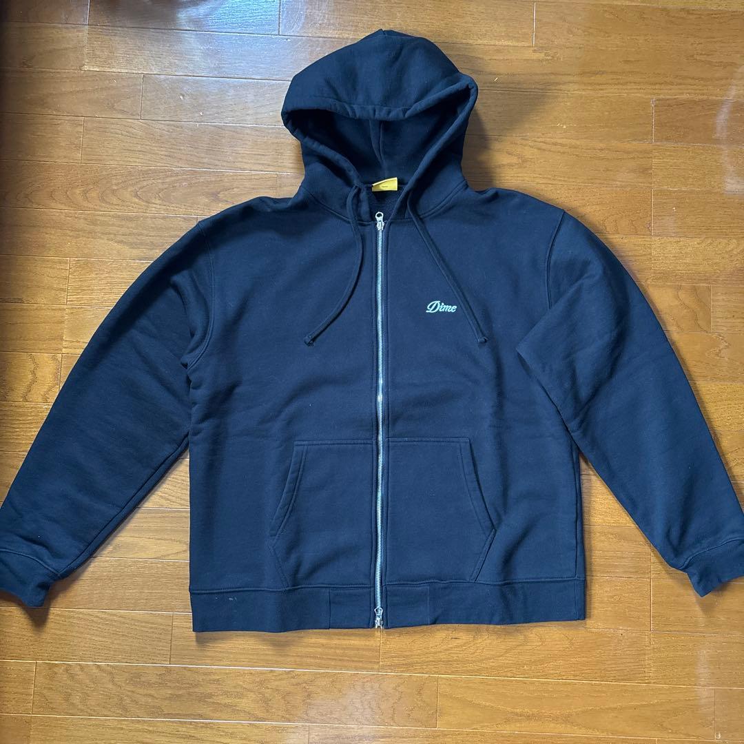DIME ジップアップパーカー ブラック　L