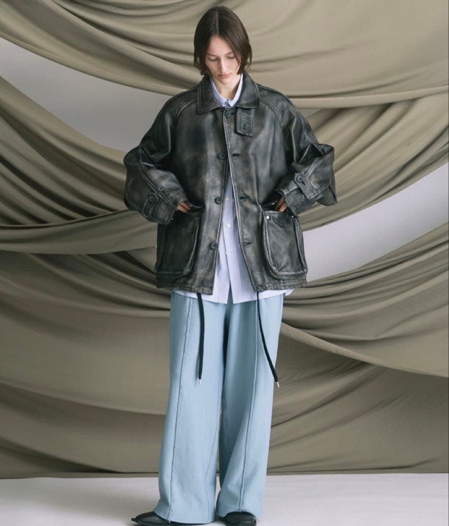 Maison Special シープレザー　フロントシングルブルゾン