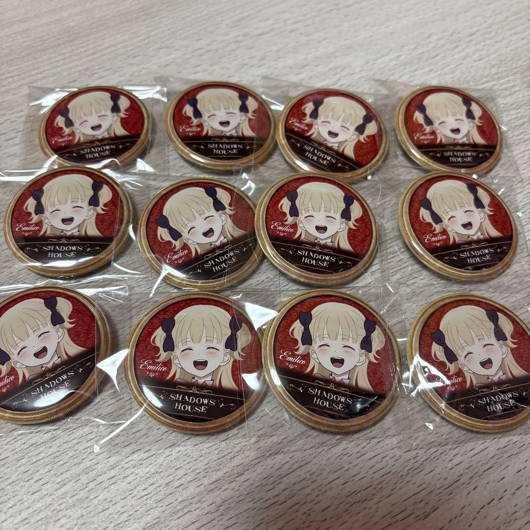 シャドーハウス エミリコ ガチャガチャ 缶バッジ 44mm 12個セット
