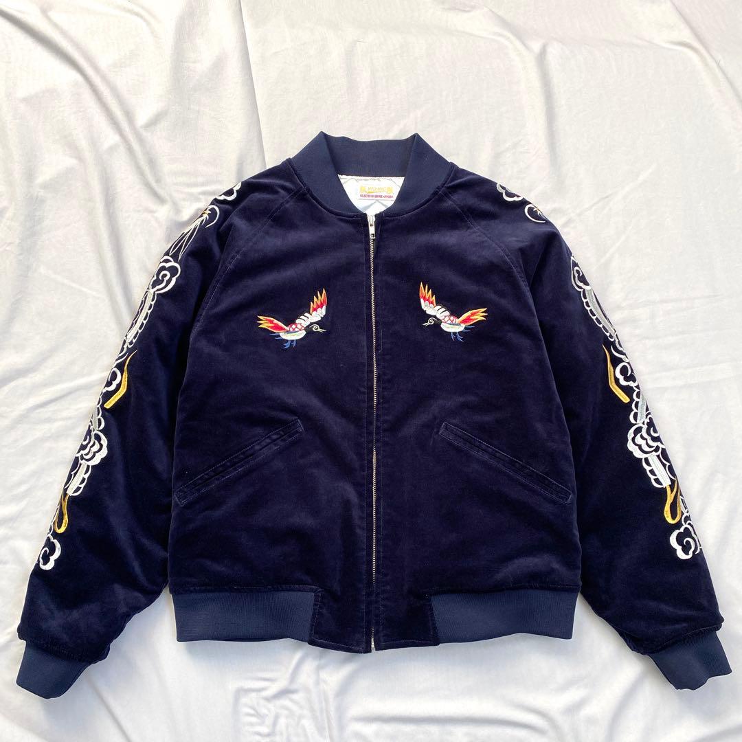 hyo-hyo スーベニアジャケット スカジャン ベルベット ネイビー 刺繍