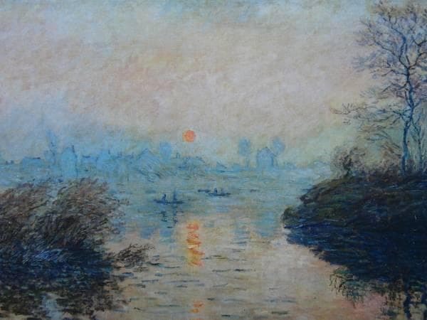 クロード・モネ、【ラバクールの日没】、希少豪華画集画、新品高級額