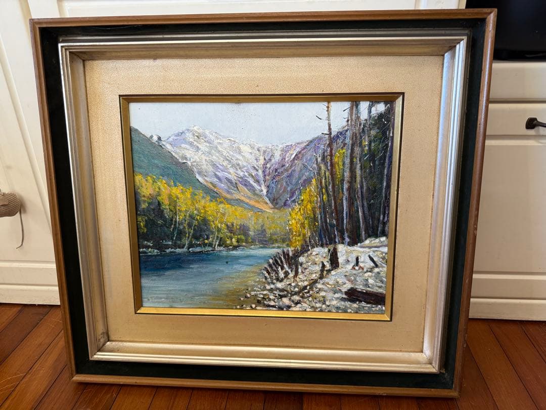 71.「梓川からの穂高」髙橋一善 油絵