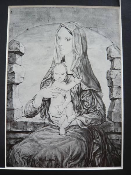 藤田嗣治　聖母子　画集より　状態良好　新品額付